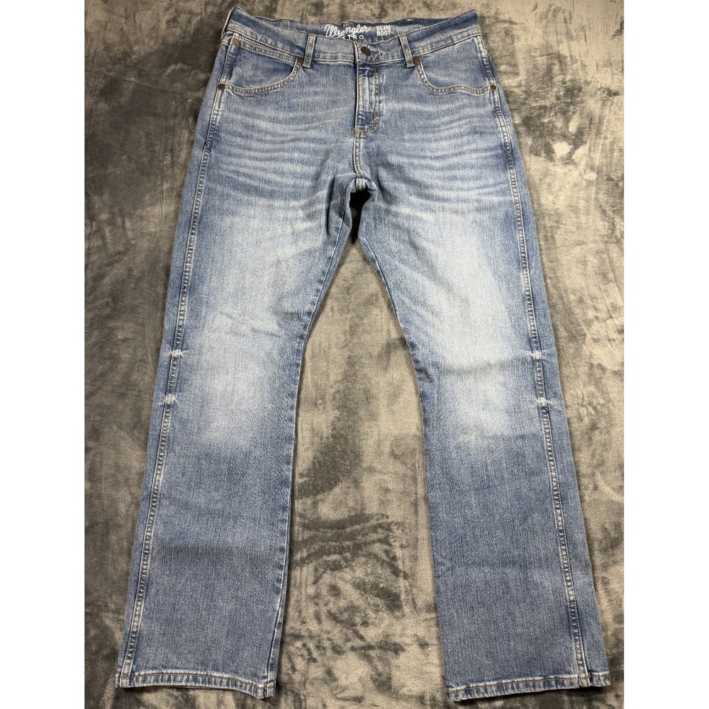 Wrangler Retro Slim Boot Jeans 33x32 Western Cowboy Light Wash